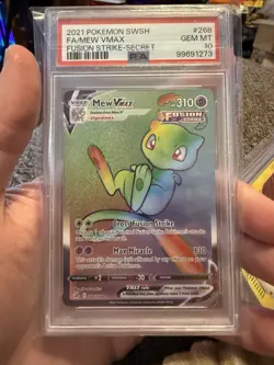 2021 POKEMON SWORD & SHIELD FUSION STRIKE SECRET #268 FULL ART/MEW VMAX PSA 10 - Image 1