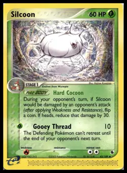 Silcoon 43/109 EX Ruby and Sapphire e-Reader NonHolo Pokemon Card | LP - Image 1