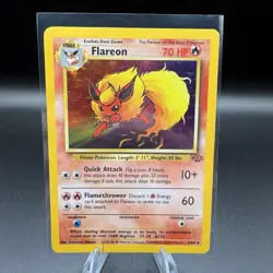 Pokemon TCG Flareon 3/64 Jungle Set Holo Rare WOTC 1999 Vintage Card - Image 1