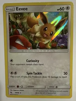 Eevee 48/68 - Pokemon TCG Holo Rare Hidden Fates Rare Card - Near Mint! - Image 1