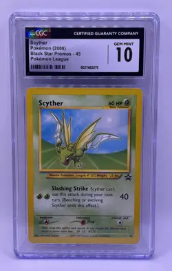 CGC 10 GEM MINT Scyther # 45 WOTC Black Star Promo Pokemon Card - Image 1
