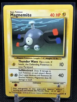Pokemon TCG Magnemite Base Set, Unlimited Common Card 53/102 - Image 1
