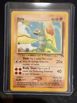 Pokemon TCG Onix Card Southern Islands, 3/18 LP Condition - Image 1