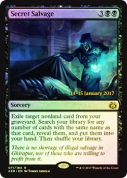 Light Play x 1 Secret Salvage - AER Prerelease Magic Promos - FOIL - Image 1