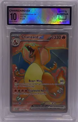 2023 Pokemon Charizard EX English 151 SR 183/165 Full Art #1 ARENA CLUB 10 GEM - Image 1