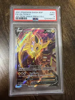 Pokemon Jolteon v TCG PSA 9 SWSH183 Sword & Shield Black Star Promo - Image 1