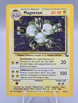 Pokemon Magneton Fossil 11/62 Unlimited - Holo - Lightly Played (LP) - Image 1