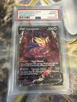 2023 POKEMON SWORD & SHIELD CROWN ZENITH #GG54 FULL ART/ZAMAZENTA V PSA 10 - Image 1