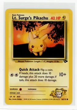 Pokemon Gym Challenge #084/132 Lt. Surge's Pikachu - Image 1