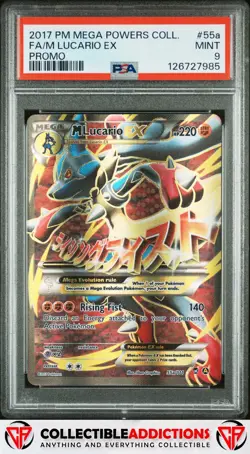 2017 Pokemon Mega Powers Collection Promo #55a M Lucario Ex Promo PSA 9 - Image 1