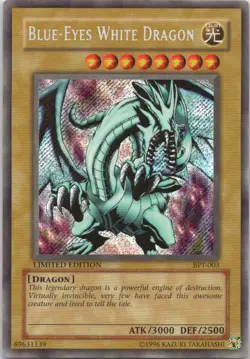 1996 TCG LIMITED EDITION BLUE-EYES WHITE DRAGON HOLO RARE #BPT-003 - Image 1