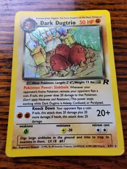 2000 Dark Dugtrio - Holo Rare - WOTC 6/82 Team Rocket Pokemon Card - PL - Image 1