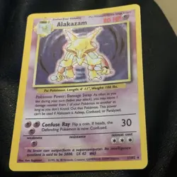 1999 POKEMON Card TCG BASE SET 1/102 ALAKAZAM HOLO RARE NM - Image 1