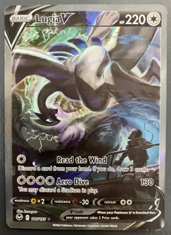 Lugia V 186/195 Holo Ultra Rare Silver Tempest | LP | Pokemon Trading Card TCG - Image 1