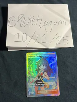 Green's Exploration 209/214 Pokemon TCG Full Art Card Near Mint Condition - Image 4