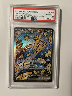 2025 Pokemon GHOLDENGO ex 164/131 SIR Prismatic Evolutions 💎 PSA 10 💎 - Image 1