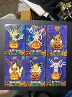 EEVEELUTIONS PUMPKIN POKEMON DATABASE HALLOWEEN SET ICE HOLO PERU US SELLER - Image 1