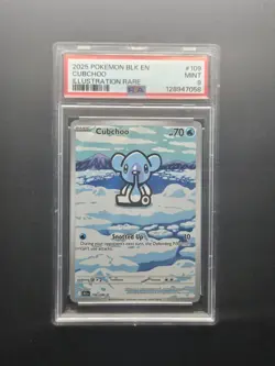 PSA 9 MINT 2025 Pokemon Black Bolt Cubchoo 109/086 Illustration Rare - Image 1