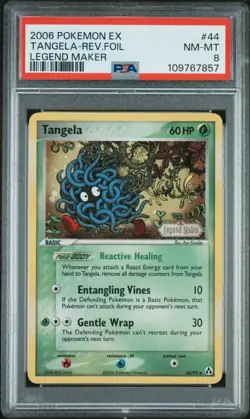 2006 POKEMON EX LEGEND MAKER 44 TANGELA REVERSE HOLO - PSA 8 - Image 1