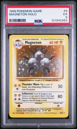Graded PSA 5 1999 Pokemon Game Magneton - Holo #9 - Image 1