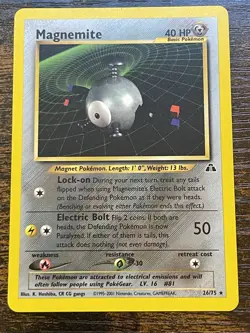 Pokemon TCG Magnemite 26/75 Neo Discovery LP - Image 1