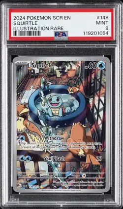 2024 POKEMON SCR EN-STELLAR CROWN ILLUSTRATION RARE #148 SQUIRTLE PSA 9 - Image 1