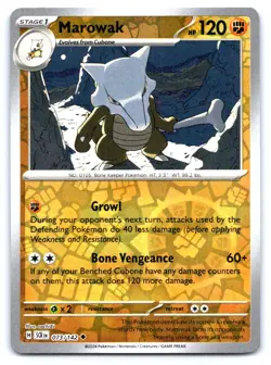 Marowak Pokemon Reverse Holo Uncommon SV07: Stellar Crown 073/142 - Image 1
