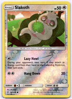 Pokemon TCG Slakoth 167/236 Unified Minds Reverse Holo Rare Near Mint - Image 1