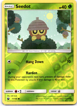 Pokemon TCG Seedot 11/168 Celestial Storm Reverse Holo Rare Near Mint - Image 1