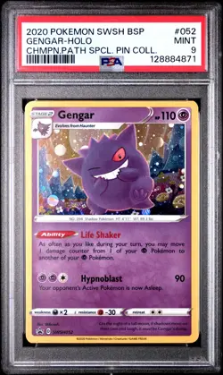 POKEMON CHAMPION'S PATH SPECIAL PIN COLL. GENGAR #SWSH052 PSA 9 MINT #128884871 - Image 1