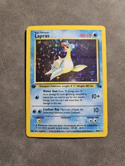 Pokemon TCG Lapras 1st Edition 10/62 Holo Rare Vintage - WOTC Fossil - LP - Image 1