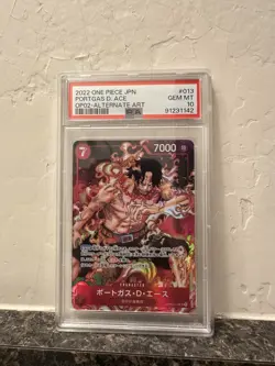 2022 One Piece JPN Portgas D. Ace Alternate Art Card #013 Gem Mint 10 - Image 1