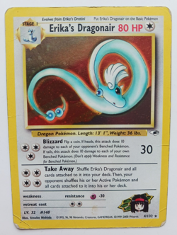 Erika's Dragonair Pokemon Card Holo WOTC 4/132 Gym Heroes Set Rare Vintage HP - Image 1