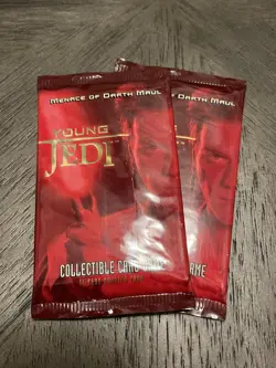 SET OF 2 MENACE OF DARTH MAUL YOUNG JEDI TCG 11-CARD BOOSTER PACKS NEW SEALED - Image 1
