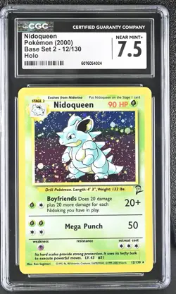 CGC 7.5 Nidoqueen 2000 Base Set 2 12/130 Holo SWIRL Pokemon Card - Image 1