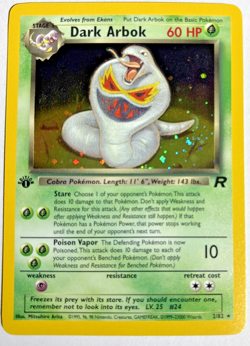 Pokemon TCG Dark Arbok 1st Edition Rare Holo Card #2/82 Team Rocket - Image 1