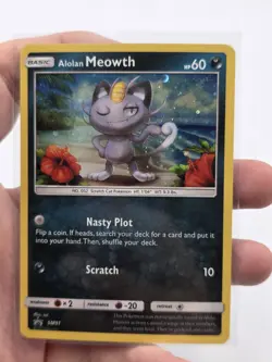 Pokemon TCG Alolan Meowth - SM51 SM Black Star Promo SM51 Holo Promo #SM51 - Image 1