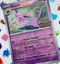 Espeon 086/197 Pokemon Card NM Best Buy Exclusive Obsidian Flames Stamped Promo - Image 2