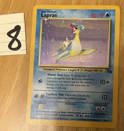 Pokemon TCG Lapras Fossil Holo Card 10/62 LP / Good Condition - Image 1
