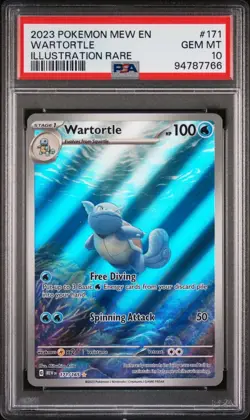 Wartortle 171/165 Illustration Rare 2023 Pokemon Mew EN PSA 10 GEM MT - Image 3