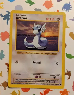 Pokemon TCG Dratini 026/102 Base Set *Shadowless* English WOTC 1999 LP - Image 1
