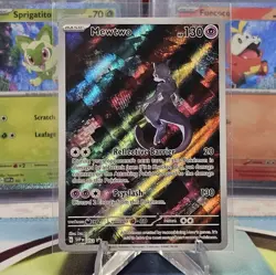 Mewtwo 052, Mew ex 053 Pokemon TCG S&V 151 Black Star Promo Full Art NM/M - Image 3