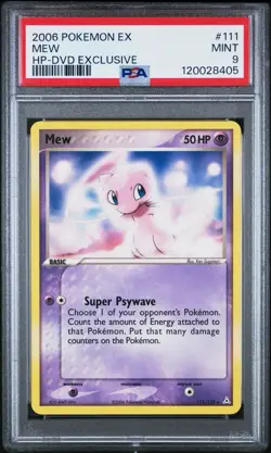 2006 POKEMON EX HOLON PHANTOMS DVD EXCLUSIVE #111 MEW PSA 9 VERY LOW POP 71 - Image 1