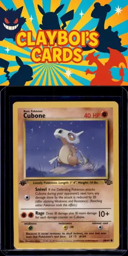 Cubone Jungle Pokemon 50/64 First Edition Common Near Mint or Better - Image 1