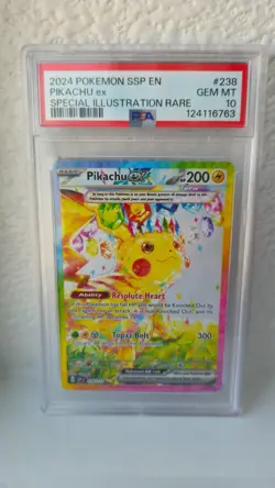 Pokemon TCG Pikachu EX 238/191 PSA 10 Special Illustration Rare Surging Sparks - Image 1
