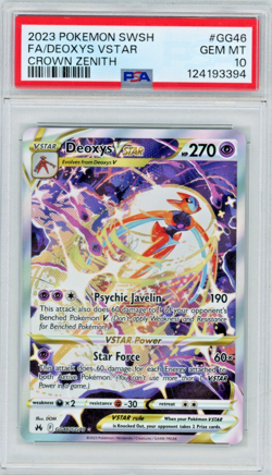 2023 Pokemon SWSH Crown Zenith Deoxys VSTAR GG46/GG70 Full Art PSA 10 - Image 1