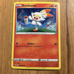 Scorbunny 030/202 Sword & Shield Base Set Holo Pokemon Card NM - Image 1