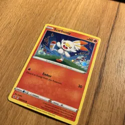 Scorbunny 030/202 Sword & Shield Base Set Holo Pokemon Card NM - Image 2