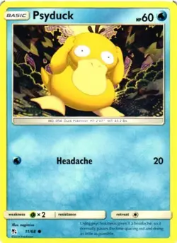 2019 POKEMON TCG COMMON BASE CARD HIDDEN FATES PSYDUCK 11/68 - Image 1