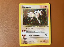 Hitmonlee 7/62 Fossil Unlimited Edition Holo Rare LP Pokemon TCG Card - Image 1